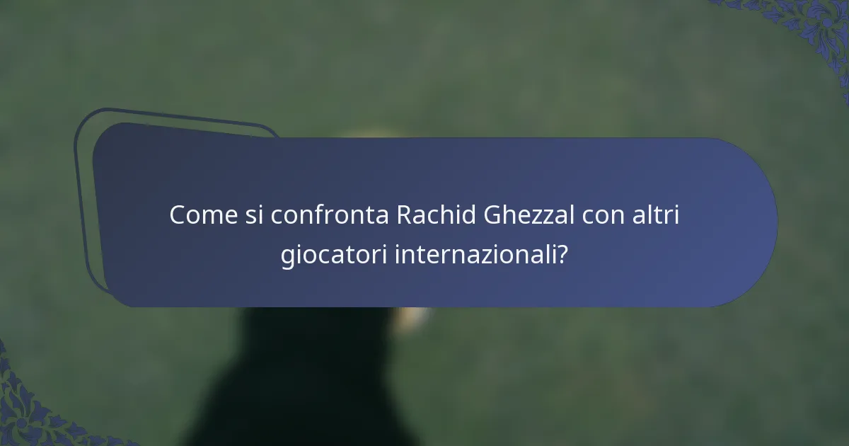 Come si confronta Rachid Ghezzal con altri giocatori internazionali?