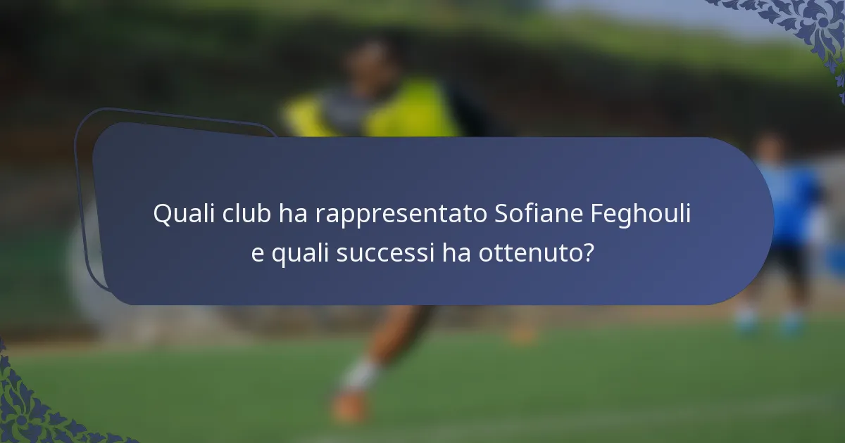 Quali club ha rappresentato Sofiane Feghouli e quali successi ha ottenuto?