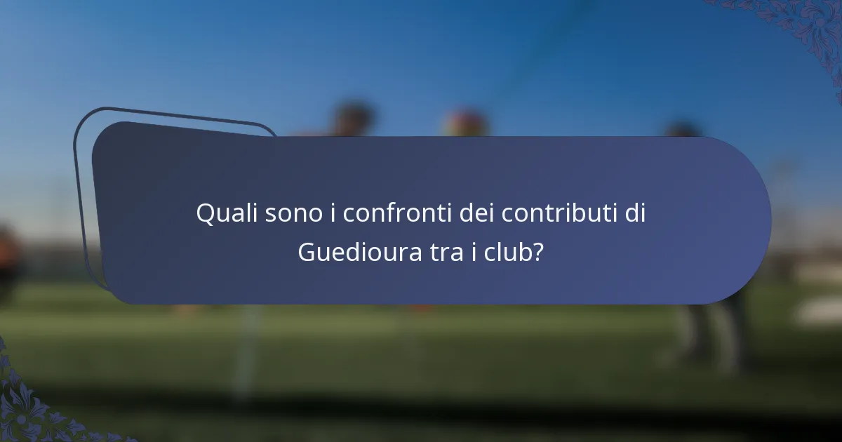 Quali sono i confronti dei contributi di Guedioura tra i club?