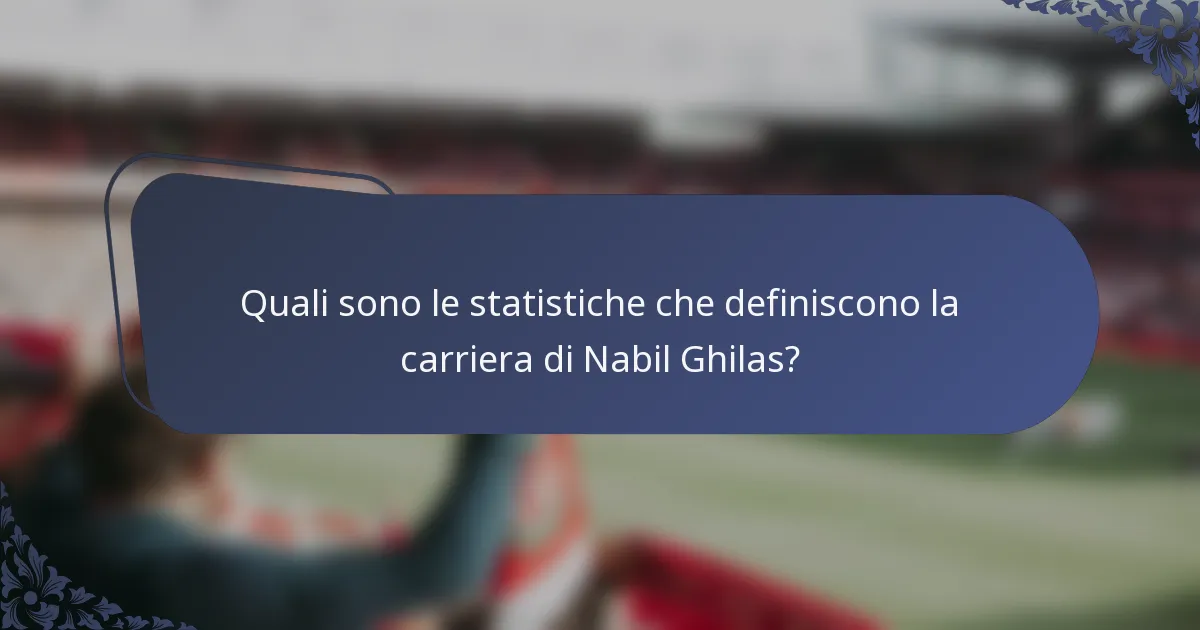 Quali sono le statistiche che definiscono la carriera di Nabil Ghilas?